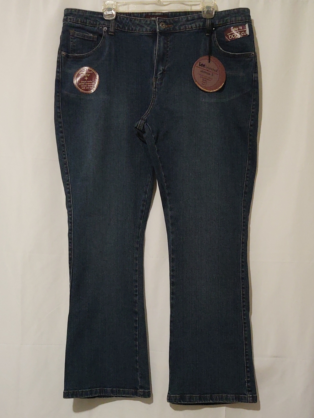 Lee Women's Stretch Boot Cut Jeans in Dark Blue Wash Sz 18M